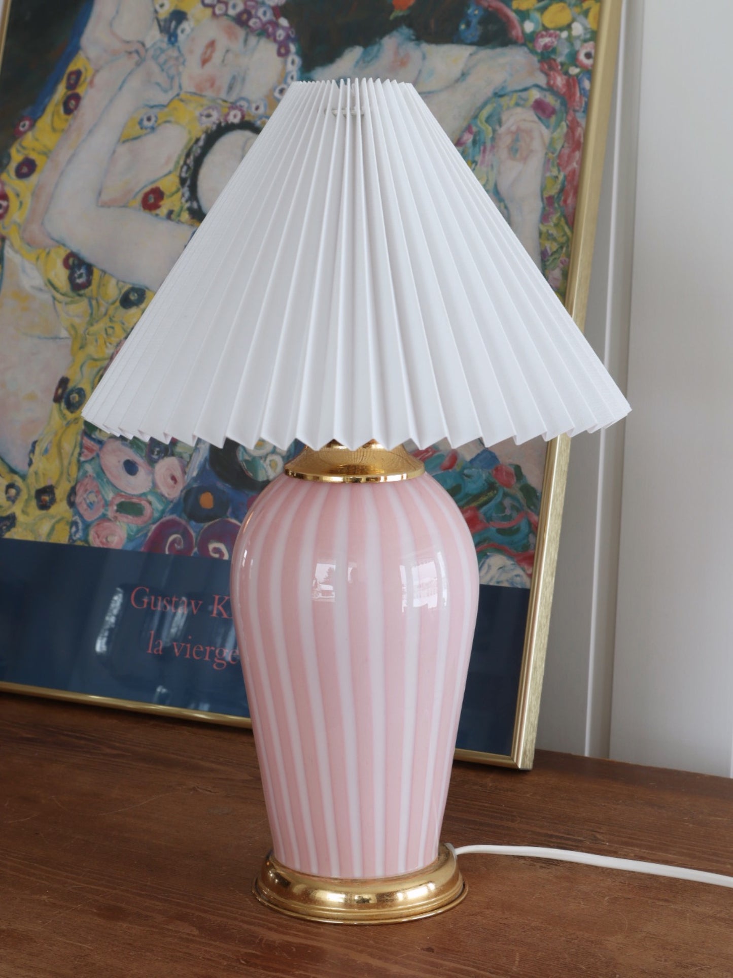 Vintage rosa Murano lampe